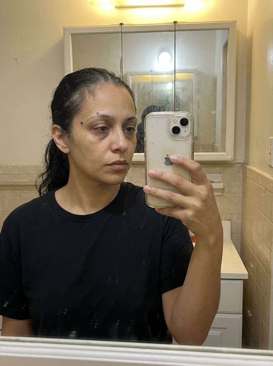 Maya during hair loss